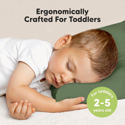 KeaBabies Toddler Pillow with Pillowcase, Jumbo 14X20 - Soft Organic Cotton Toddler Pillows for