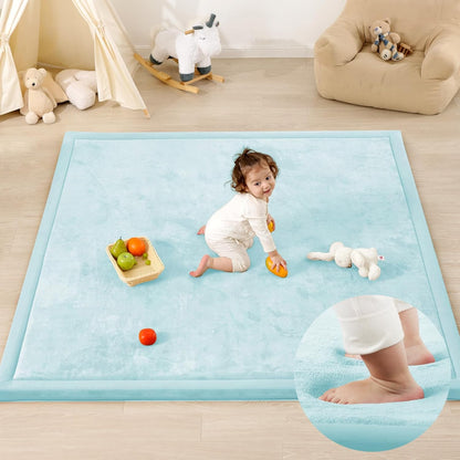 1.3" Thick Baby Play Mat,Ultra Soft Elasti-Foam 50×50 Playpen Mat for Tummy Time,Water-Repellent