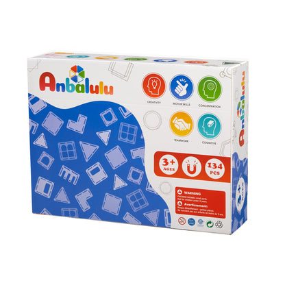 Anbalulu 134PCS Magnetic Building Tiles, Gift for Boys and Girls Ages 3+