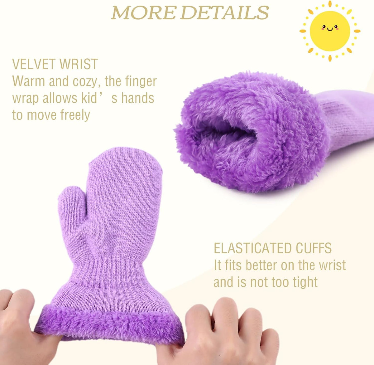 PESAAT Baby Girl Mittens Fleece Toddler Boy Mittens Warm Kids Winter Gloves Unisex Cold Weather