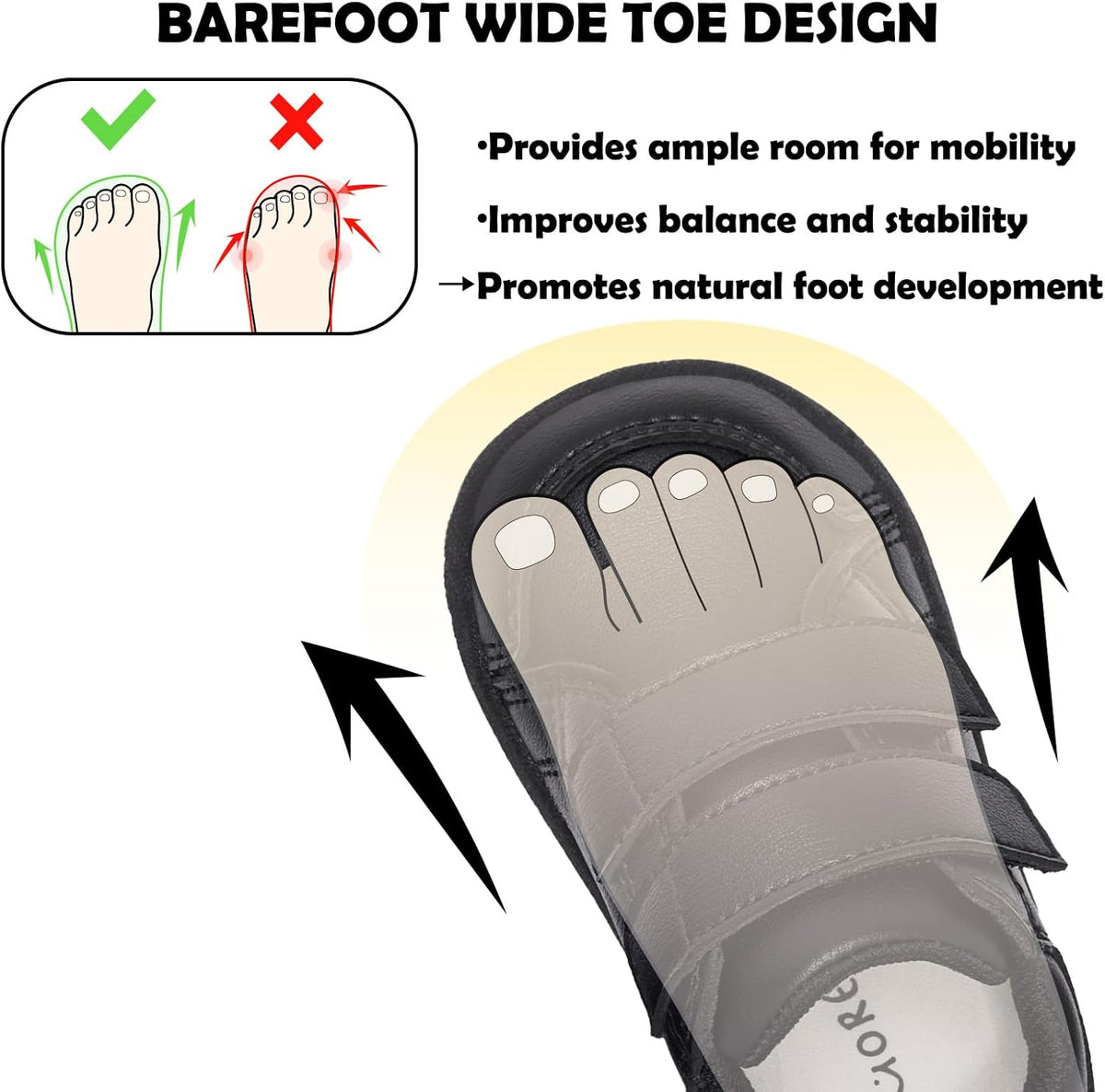 MORENDL Wide Toe Box Shoes Toddler Barefoot Shoes Baby Walking Shoe Boy Girl Non-Slip Zero Drop