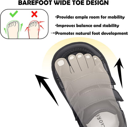 MORENDL Wide Toe Box Shoes Toddler Barefoot Shoes Baby Walking Shoe Boy Girl Non-Slip Zero Drop
