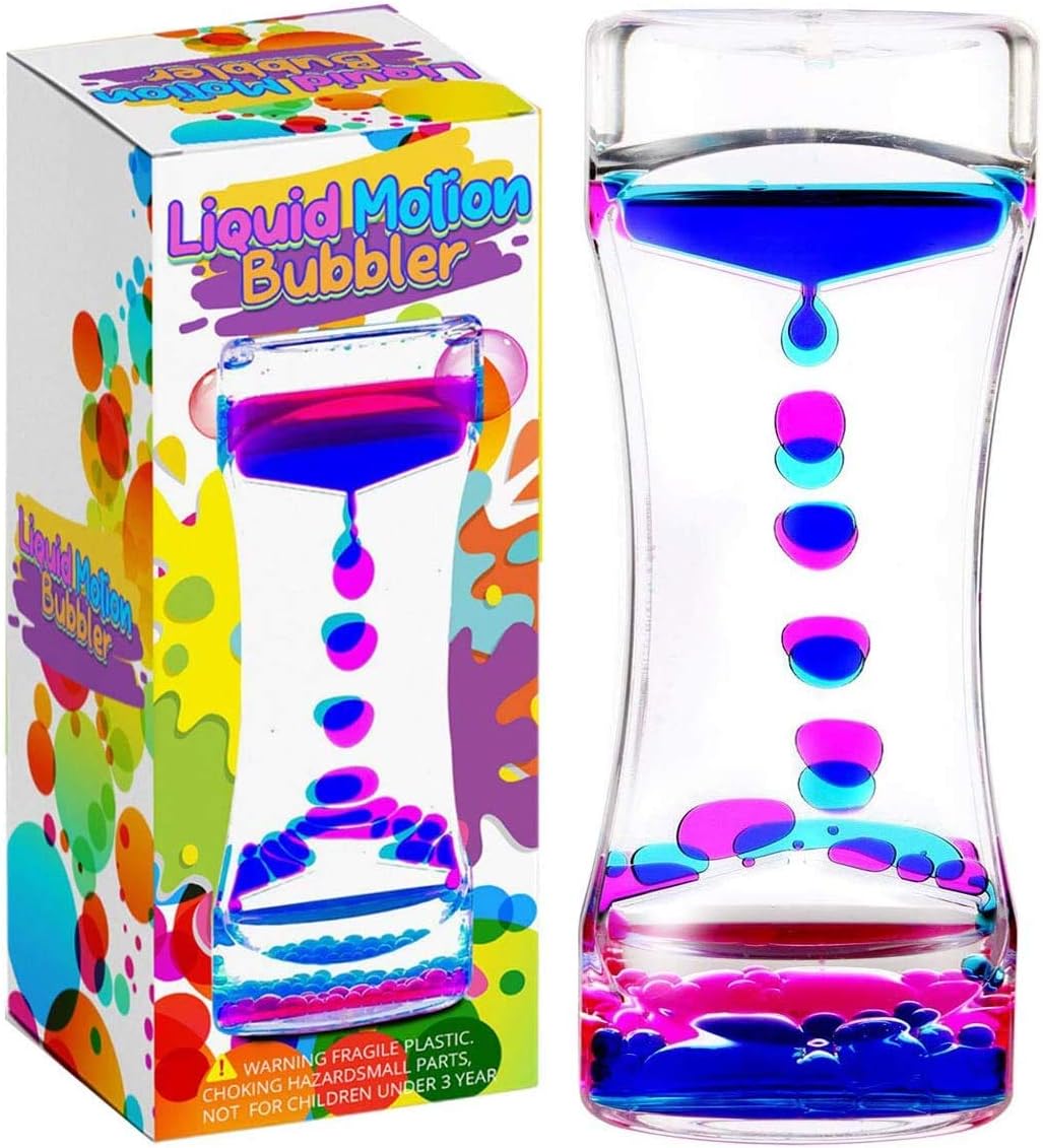 Liquid Motion Bubbler Sensory Timer, 2 Minute – Big Calming Sensory Bubble Toy for Kids with Autism