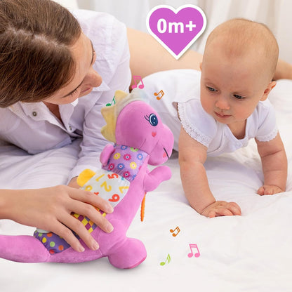 Baby Dino Plush Soft Stuffed Animal Toy for 0-3-6-12+ Months,Infant Musical Toy with