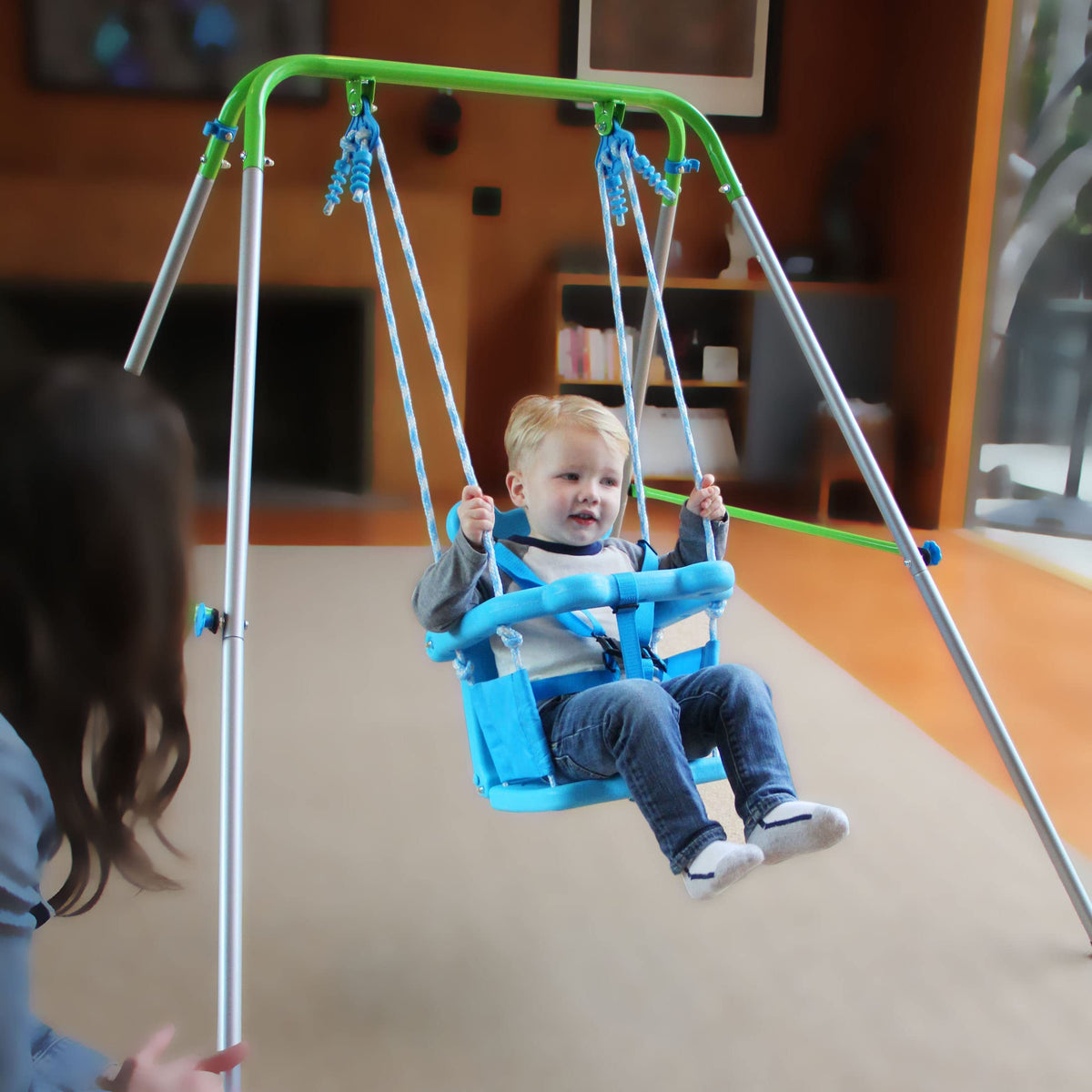 Sportspower My 1st Toddler Swing - Heavy-Duty Baby Indoor/Outdoor Swing Set with Safety Harness