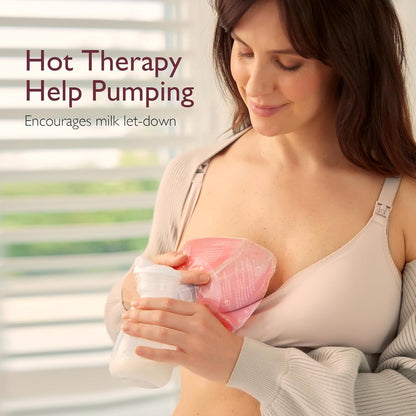 Momcozy Larger Breast Therapy Packs, Hot and Cold Breast Pads with 2 Soft Covers, Breastfeeding