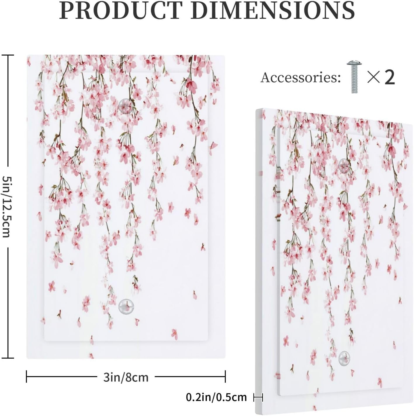 Light Switch Cover Plate Sakura Plant Floral Pink Flowers 1 Gang No Device Blank Electrical Wall