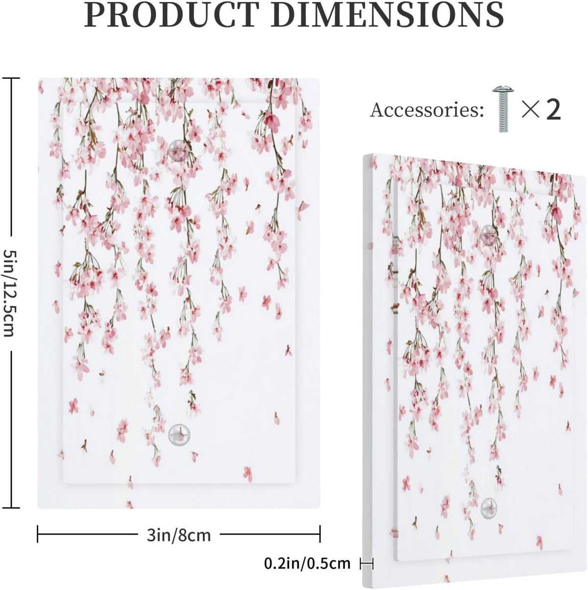 Light Switch Cover Plate Sakura Plant Floral Pink Flowers 1 Gang No Device Blank Electrical Wall