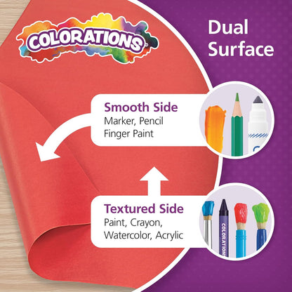 Colorations DSRE Dual Surface Paper Roll, Scarlet Red,, 36" x 1000' (1 Roll)