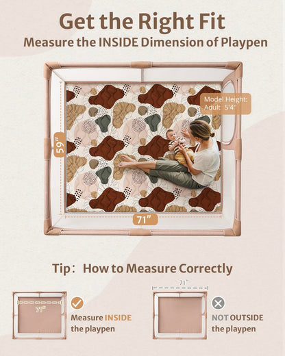 Blissful Diary Baby Play Mats for Floor, 71x59 Inch Extra Thicker & Large Soft Cushioning Foam