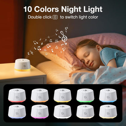 Sound Machine LEICEX White Noise Machine - 30 Soothing Sounds, 10 Colors Night Light, Rechargeable