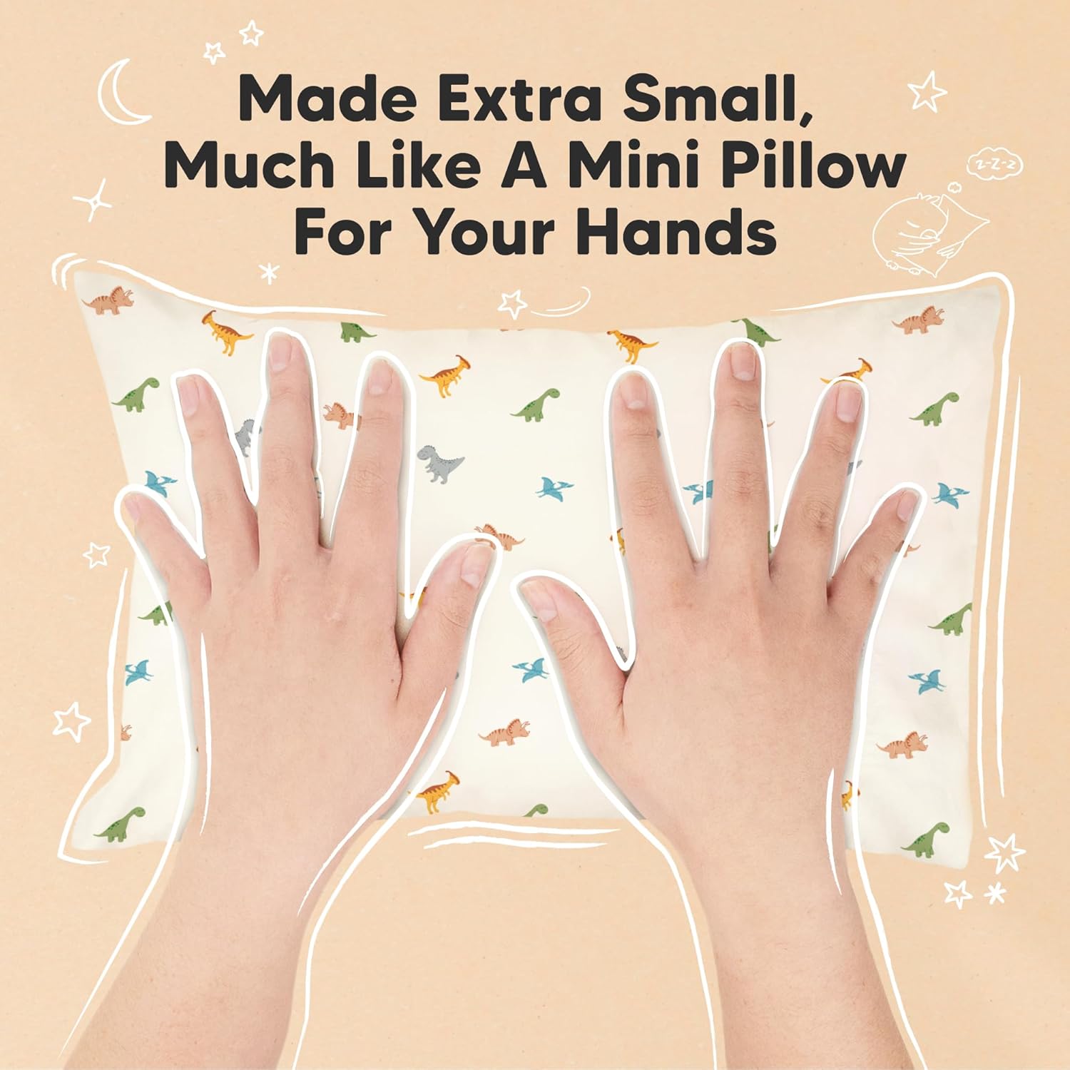 Mini Toddler Pillow with Pillowcase - 9x13 My Little Dreamy Travel Kids Pillow for Sleeping