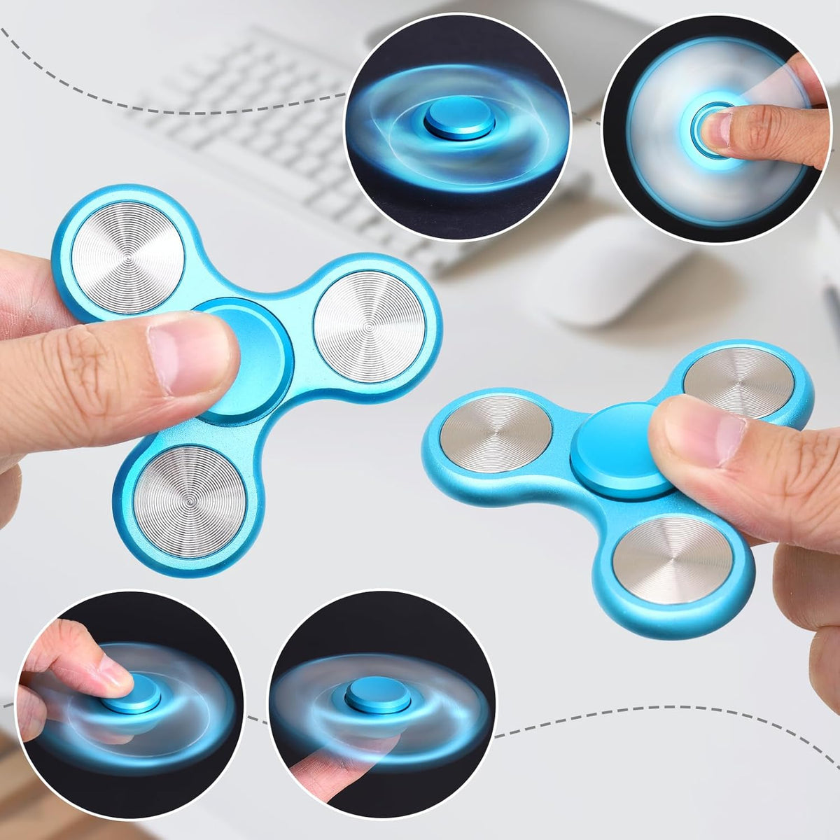 Metal Fidget Spinner for Adults, Silent Sensory Fidget Toys Adults Hand Spinners for ADHD Anxiety