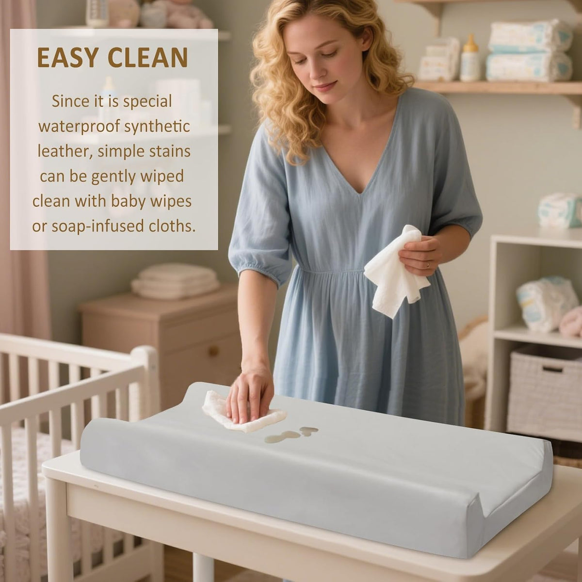Owlowla Changing Pad Cover,Waterproof Changing Pad Covers-Soft Leather Diaper Changing Table