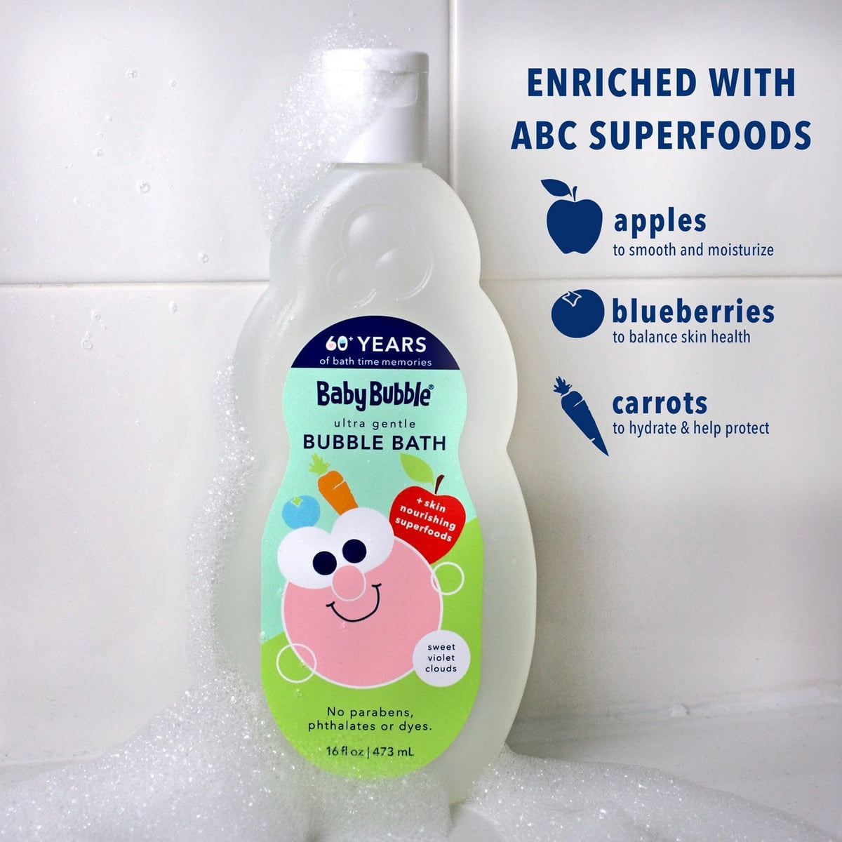 Mr. Bubble Baby Bubble Ultra Gentle Bubble Bath, Sweet Violet Clouds Scent, 16 oz., Pack of 2