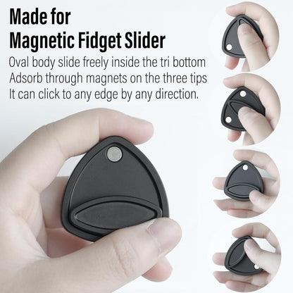 FREELOVE Pivot Magnetic Fidget Slider, Metal Worry Coin Haptic Clicker for Adults, Triangle