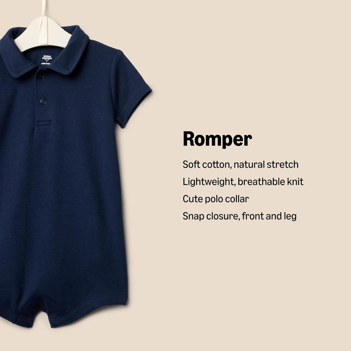 Amazon Essentials baby-boys Short Sleeve Romper