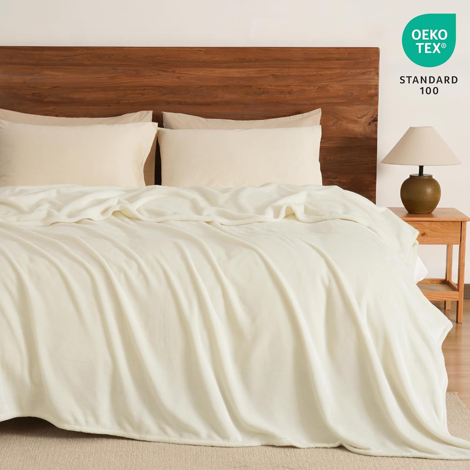 PHF Ultra Soft Fleece Blanket Queen Size, No Shed No Pilling Luxury Plush Cozy 300GSM Lightweight
