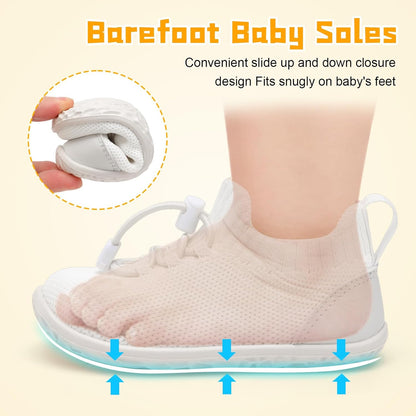 FEETCITY Baby Shoes Boys Girls First Walking Shoes Lightweight Infant Sneakers Slip On Shoe
