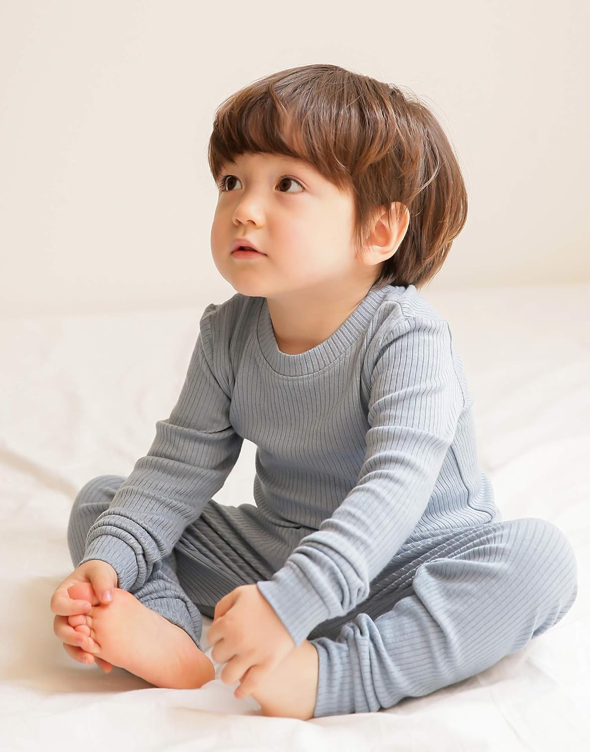 VAENAIT 6M-12Y Toddler Kids Girls Boys Soft Comfy Modal Tencel Solid Raglan Sleepwear Pajamas Pjs