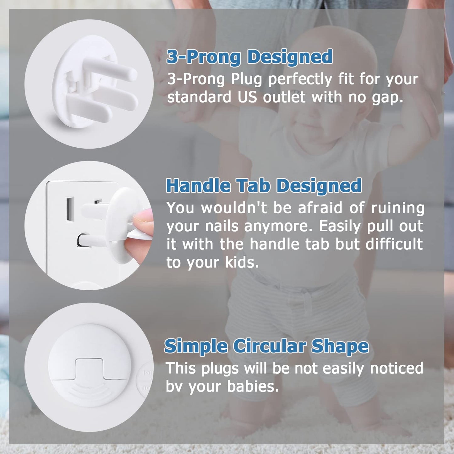 Outlet Covers Baby Proofing White - PRObebi 38 Pack Plug Covers for Electrical Outlets, Child Proof