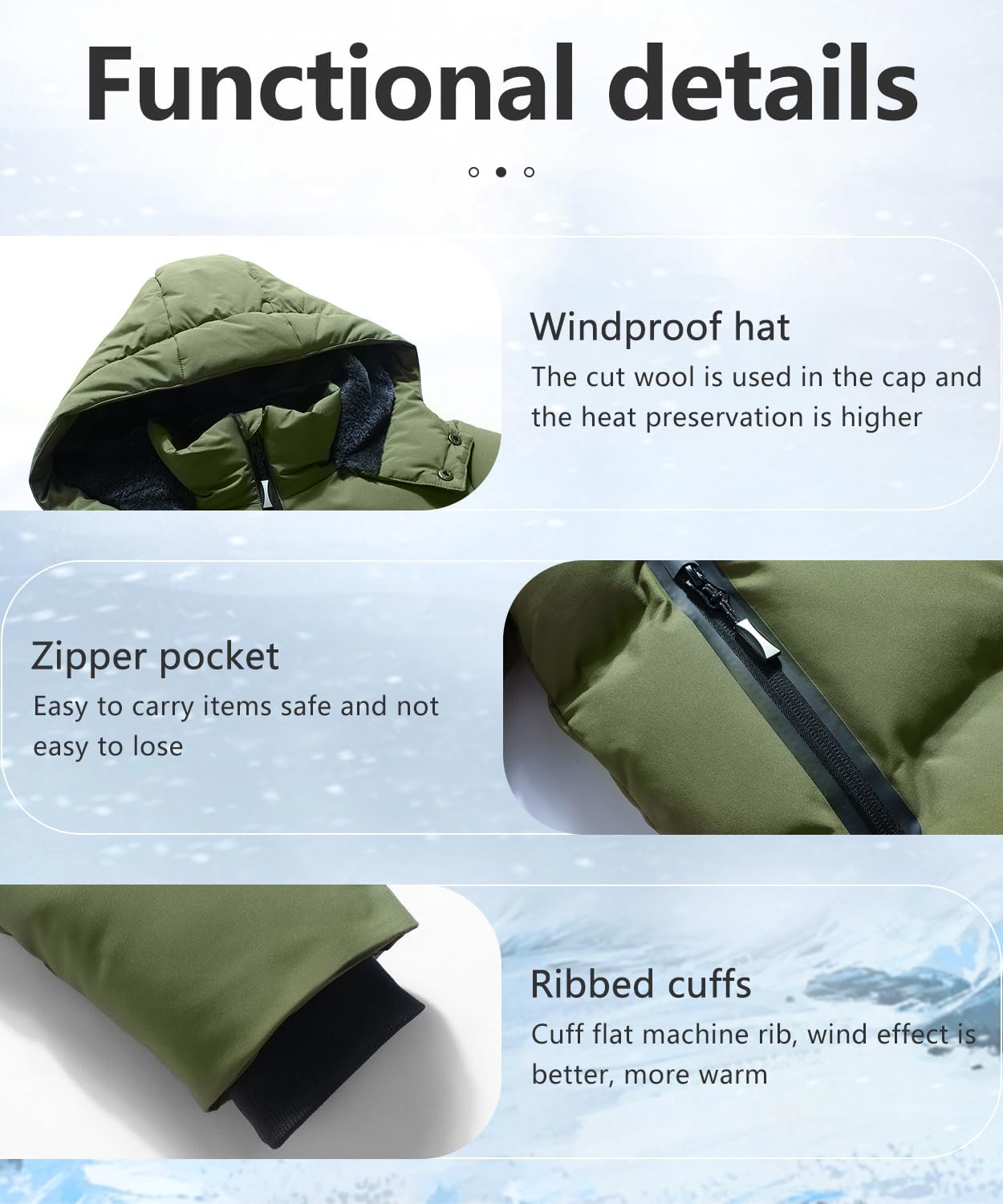 Kids Boy's Winter Coat Fleece Lined Waterproof Jacket Puffy Cotton Coat Thick Hooded Down Outdoor