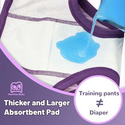 MooMoo Baby Potty Training Underwear Absorbent Toddler Training Pants for Boys and Girls 10 Packs