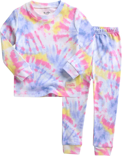 VAENAIT BABY 12M-12Y Toddler Kids Boys Girls 100% Cotton Marbling Tiedye Sung Fit Sleepwear Pajamas