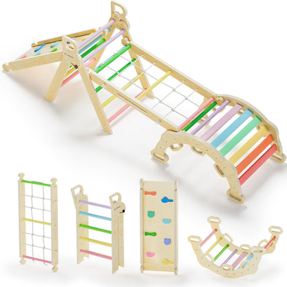 BlueWood 2024 8-in-1 Pikler Triangle Climbing Set Toddler Toys Indoor Baby Jungle Gym Climber