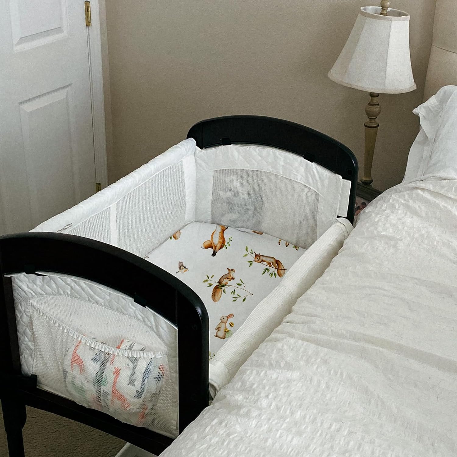 Gllquen Baby Bassinet Sheets 4 Pack, Breathable Cozy Fitted Mattress Sheet, Elastic Travel Crib