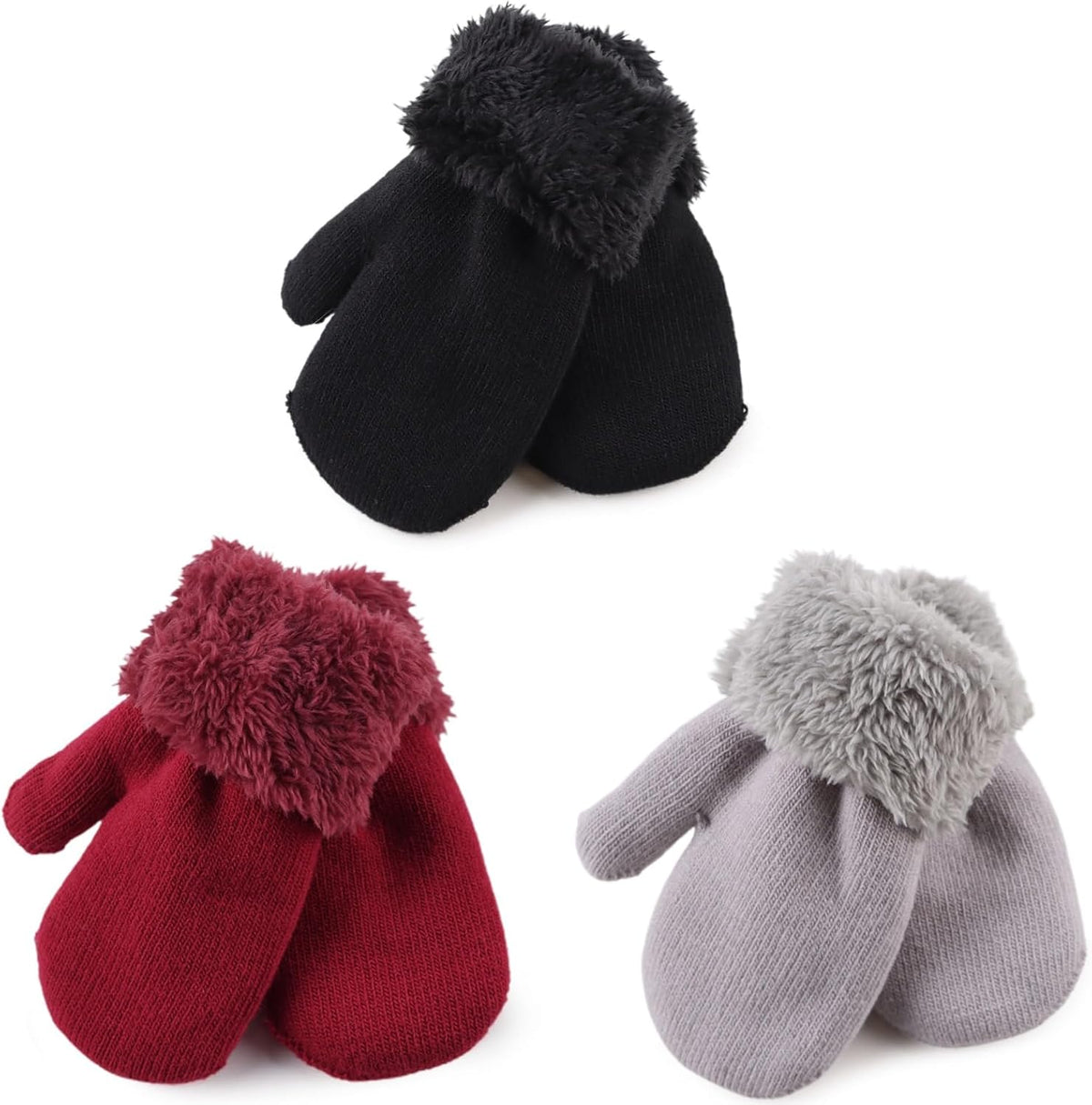 PESAAT Baby Girl Mittens Fleece Toddler Boy Mittens Warm Kids Winter Gloves Unisex Cold Weather