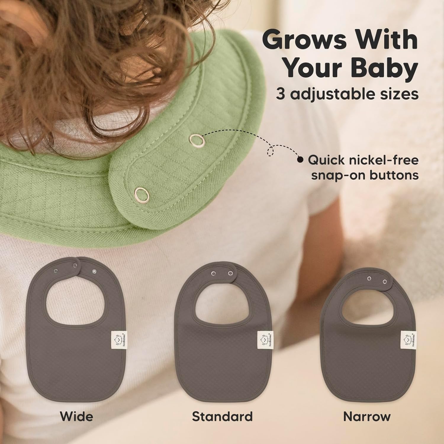 8-Pack Organic Baby Bibs for Girls, Boys - Quilted Cotton Cloth Baby Drool Bibs for Drooling and