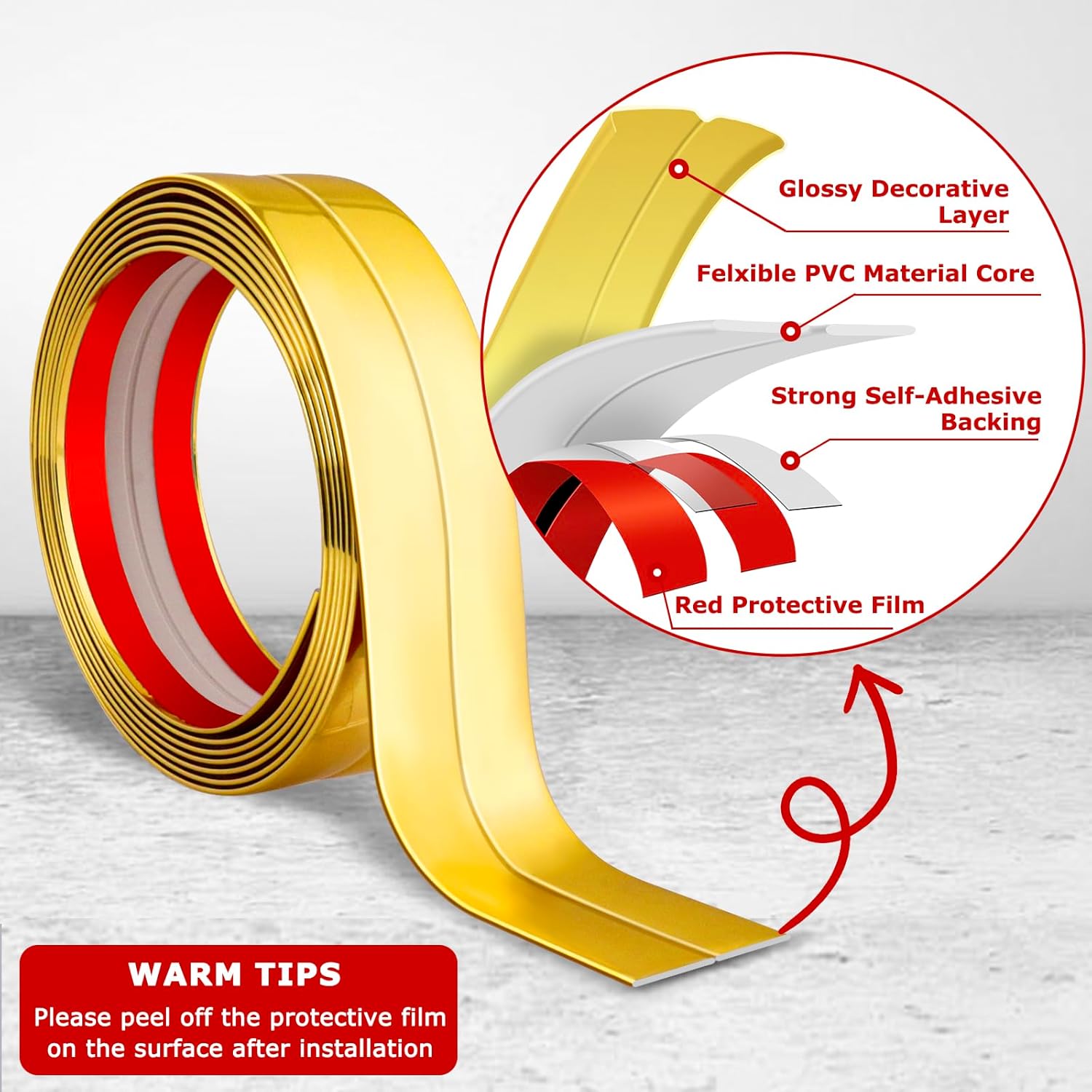 Flexible Wall Corner Protector Moulding Trim Peel and Stick Wall Corner Guards Edge Protector Self
