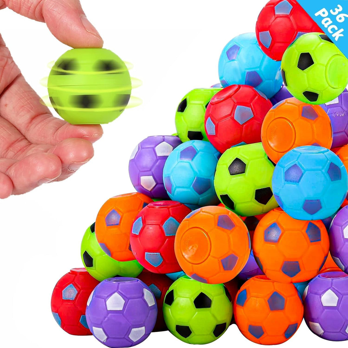 SCIONE 36 Pack Soccer Party Favors for Kids 4-8 8-12 Soccer Balls Fidget Spinner Goodie Bag