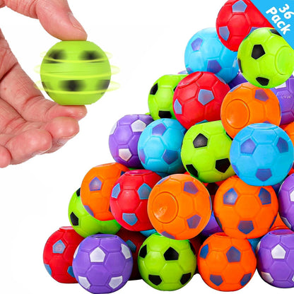 SCIONE 36 Pack Soccer Party Favors for Kids 4-8 8-12 Soccer Balls Fidget Spinner Goodie Bag