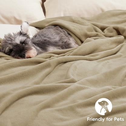 PHF Ultra Soft Fleece Blanket Twin Size, No Shed No Pilling Luxury Plush Cozy 300GSM Lightweight