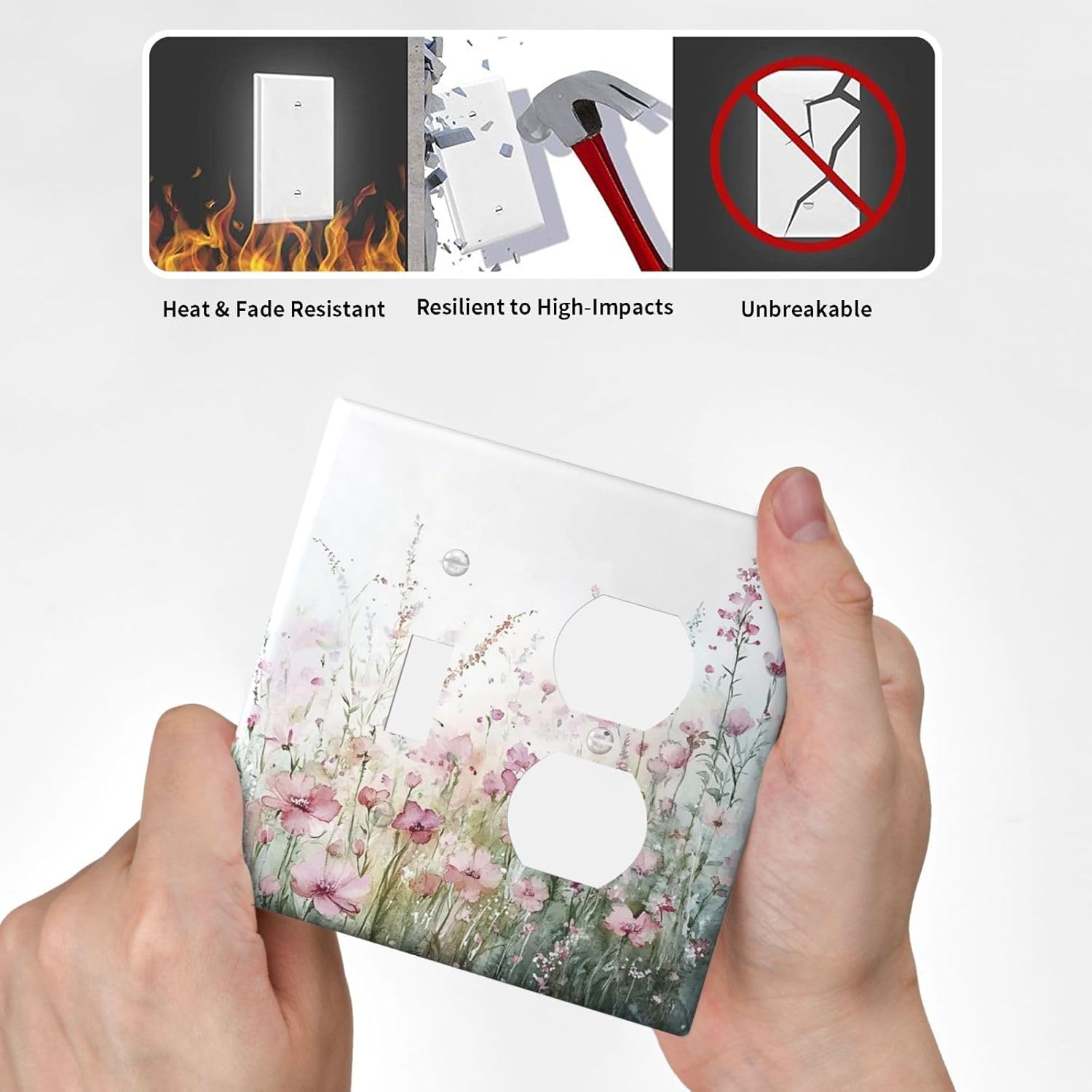Wallplates Wildflower Botanical Watercolor Floral 1 Toggle 1 Duplex Switch Plate Electrical Gfci