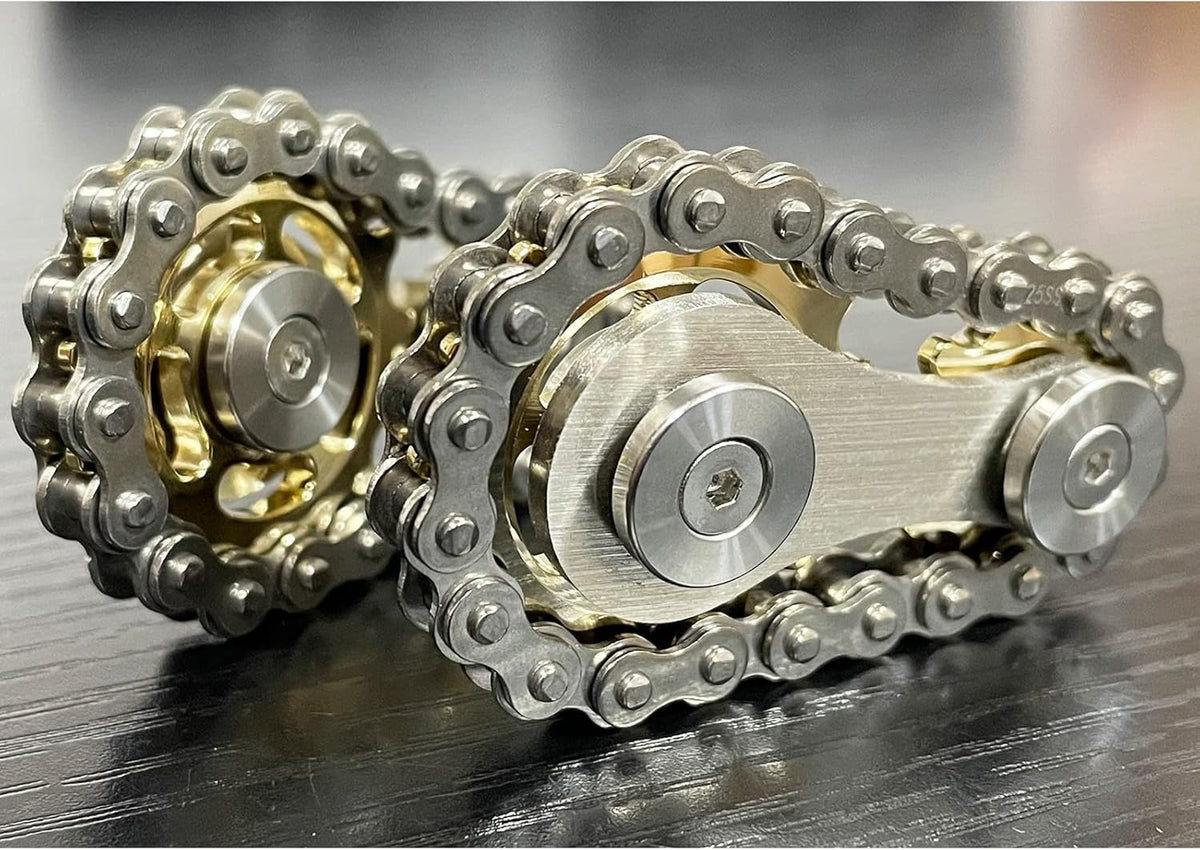 Sprocket Fidgets Chain Stainless Steel Fidget Cube Gears Linkage Bike Chain Novelty Fidget Block