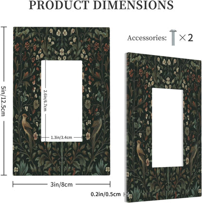 Decorative Outlet Covers Vintage Morris Colorful Flower Green Leaf 1 Gang Single Rocker Light