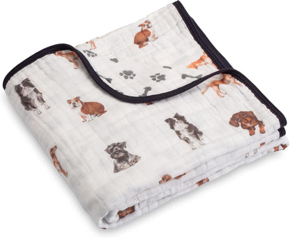 LollyBanks Muslin Baby Blanket 100% Organic Cotton, Muslin Quilt Lightweight, 6 Layers Baby