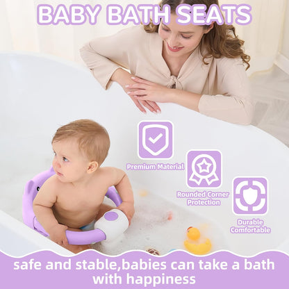 Baby Bath Seat for Babies 6 Months & up, Non-Slip Toddler Bath Seats for Babies Sitting Up, Safe