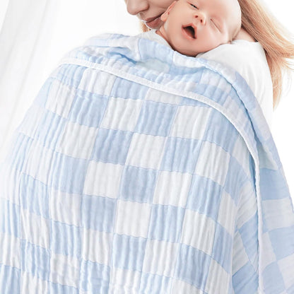 Muslin Baby Blankets for Boys Girls, 70% Cotton and 30% Rayon Blanket for Infant Toddler, Super