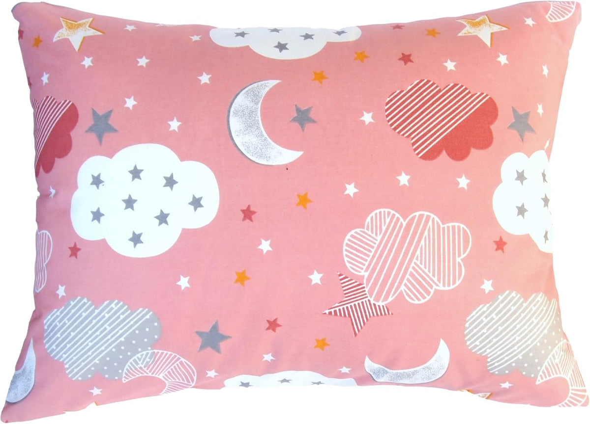 Stars Cloud Toddler Pillowcase 13 x 18 - Baby Travel Pillow Cover for Girls, Space Galaxy Pillow