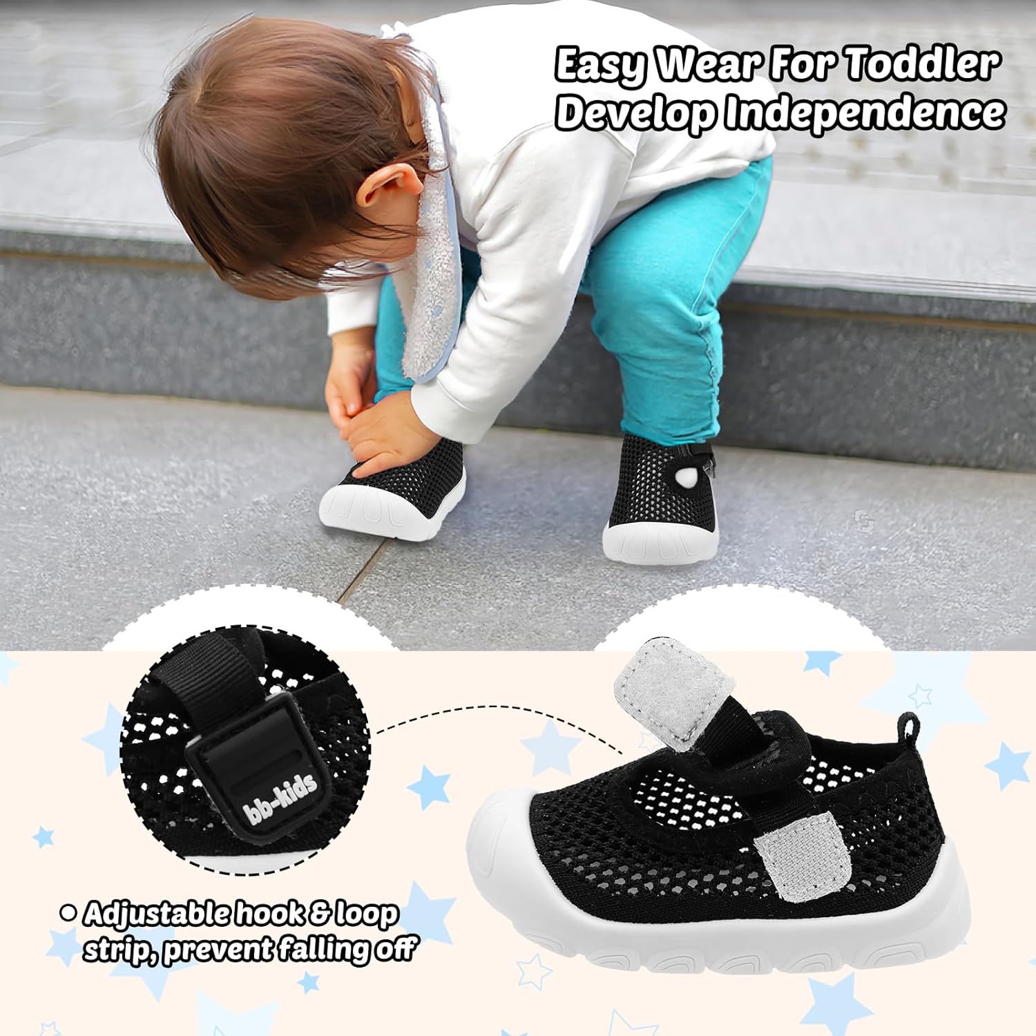 Baby Walking Shoes Toddler Girl Boy Soft Sole Breathable Mesh Slip on Summer Wide Shoes Infant