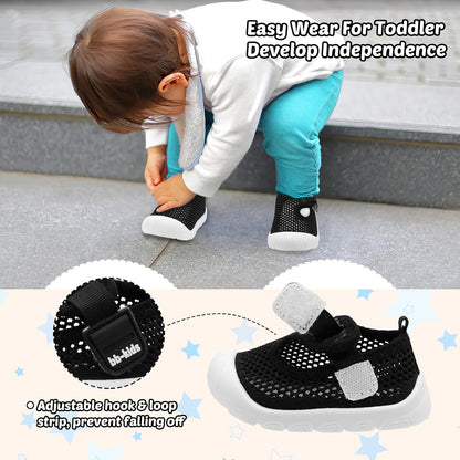 Baby Walking Shoes Toddler Girl Boy Soft Sole Breathable Mesh Slip on Summer Wide Shoes Infant