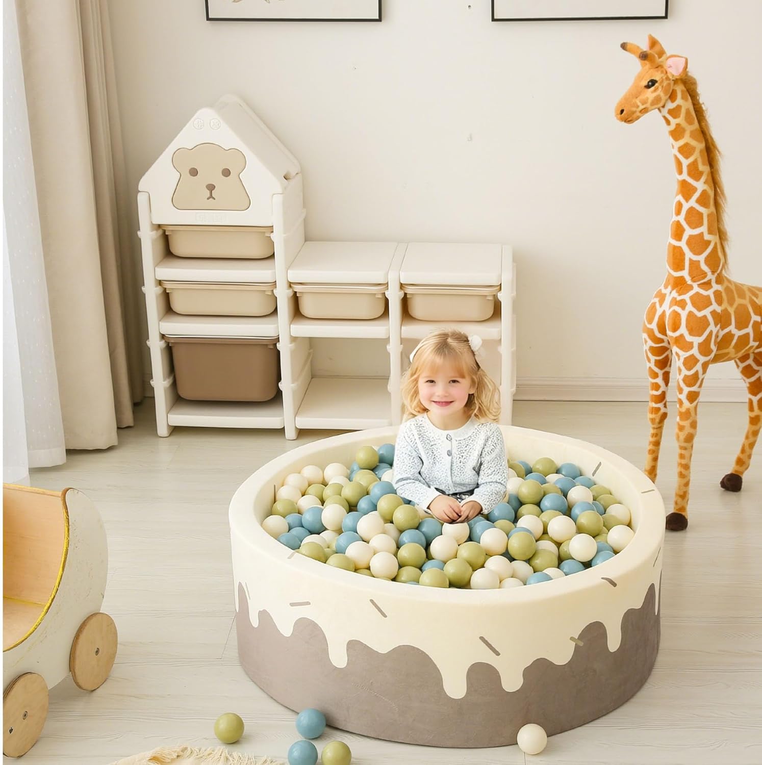 GOGOSO Balls for Ball Pit - Plastic Ball for Toddlers 1-3, Baby Kids Ball Pool Decoration,Creamy