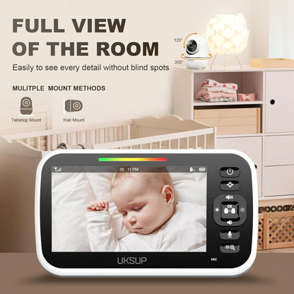 Baby Monitor with Camera and Audio- Video Baby Monitor with 960ft Long Range, Remote Pan-Tilt-Zoom