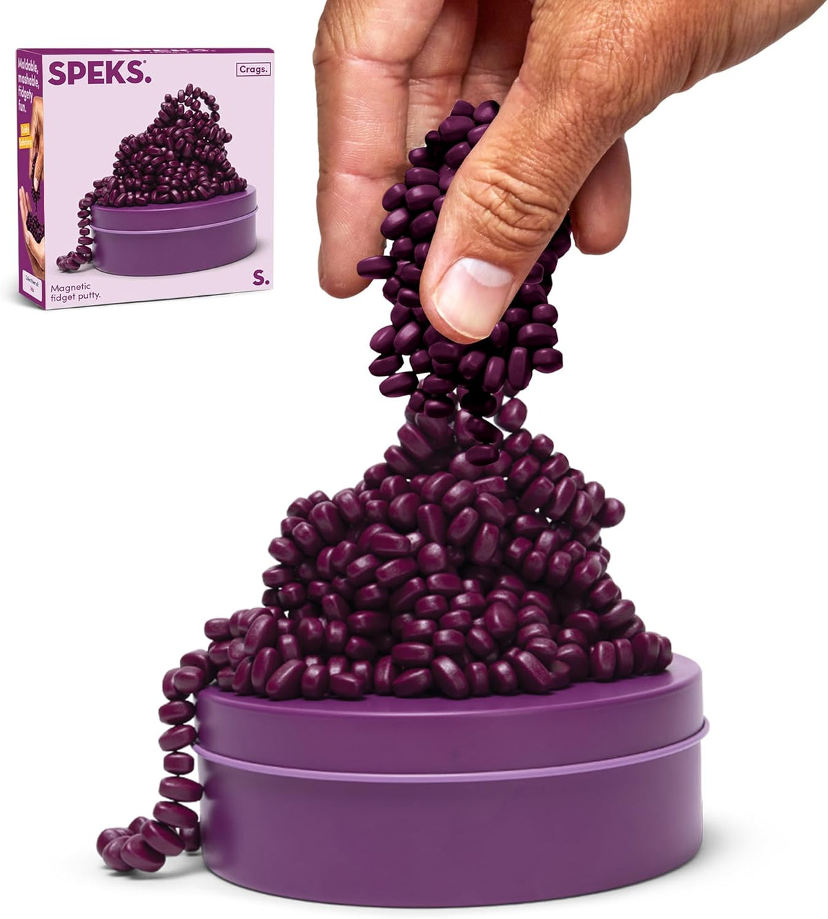 Speks Crags Ferrite Putty, Over 500 Ferrite Stones in a Metal Tin, Seriously Satisfying Fidget Toys