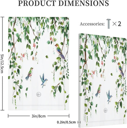 Light Switch Cover Plate Green Leaves Bird Eucalyptus Sage Plant 1 Gang No Device Blank Electrical