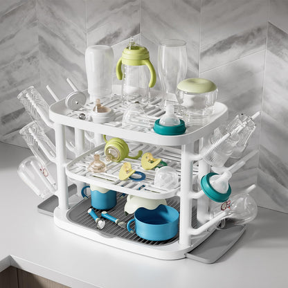 GREENDADI Baby Bottle Drying Rack,3-Tier Large Capacity Countertop Organizer with 360° Ventilation
